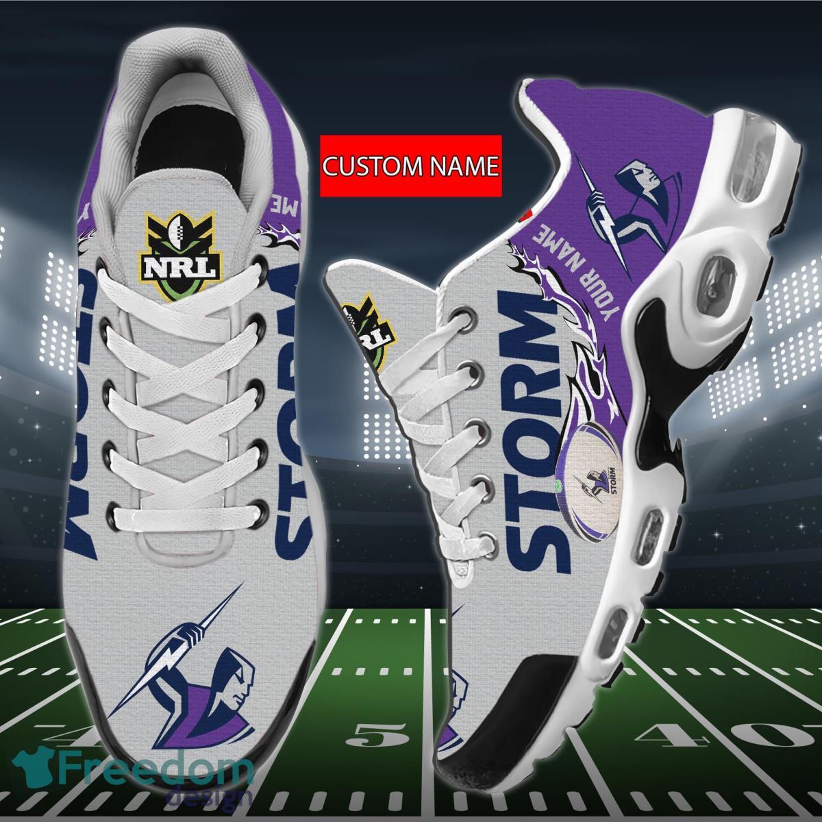 NRL Melbourne Storm Air Cushion Sport Shoes Custom Name Product Photo 1