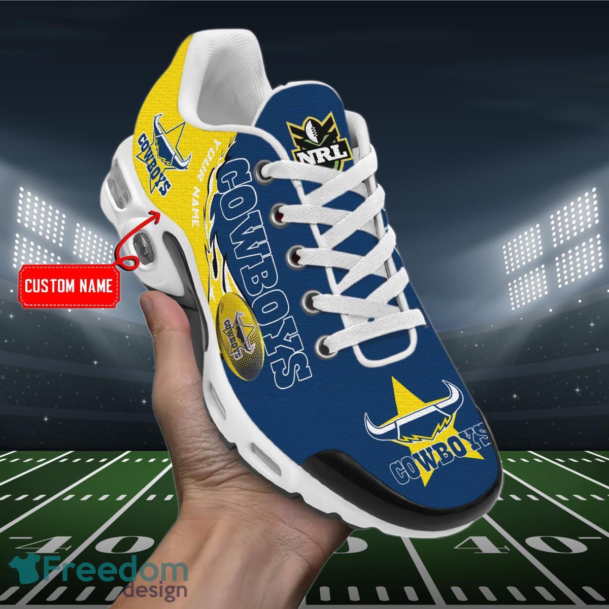 NRL North Queensland Cowboys Air Cushion Sport Shoes Custom Name Product Photo 2