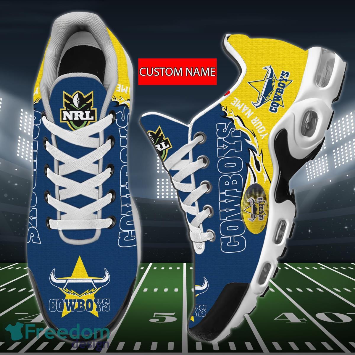 NRL North Queensland Cowboys Air Cushion Sport Shoes Custom Name Product Photo 1