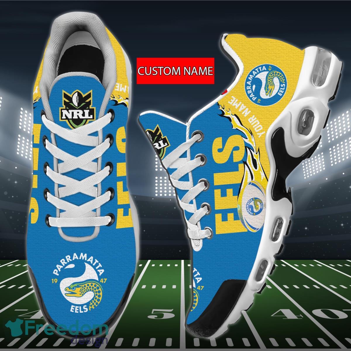 NRL Parramatta Eels Air Cushion Sport Shoes Custom Name Product Photo 1