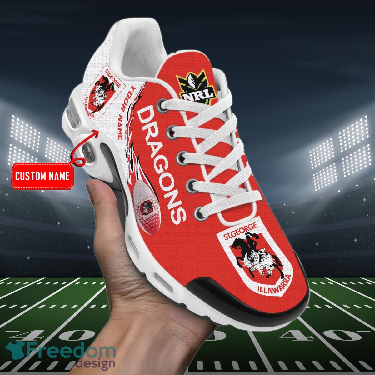 NRL St George Illawarra Dragons Air Cushion Sport Shoes Custom Name Product Photo 2