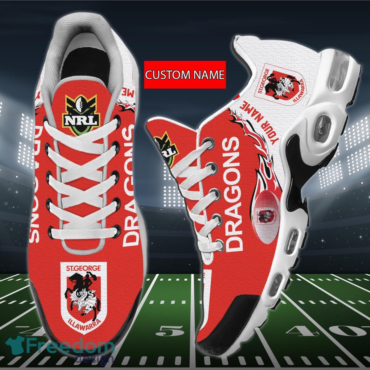 NRL St George Illawarra Dragons Air Cushion Sport Shoes Custom Name Product Photo 1