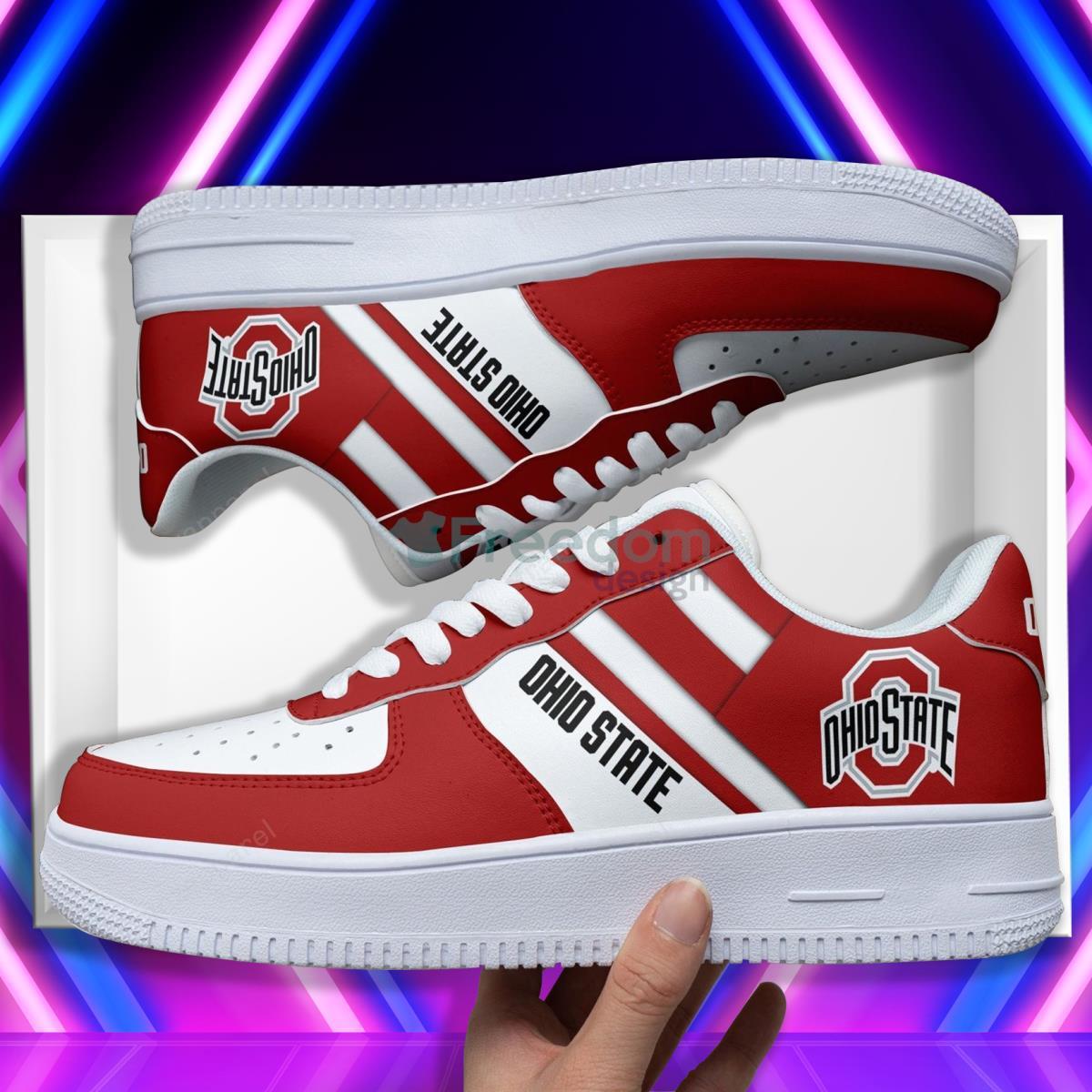 Ohio State Buckeyes Football Team Style Design Air Force Shoes For Fans Product Photo 2