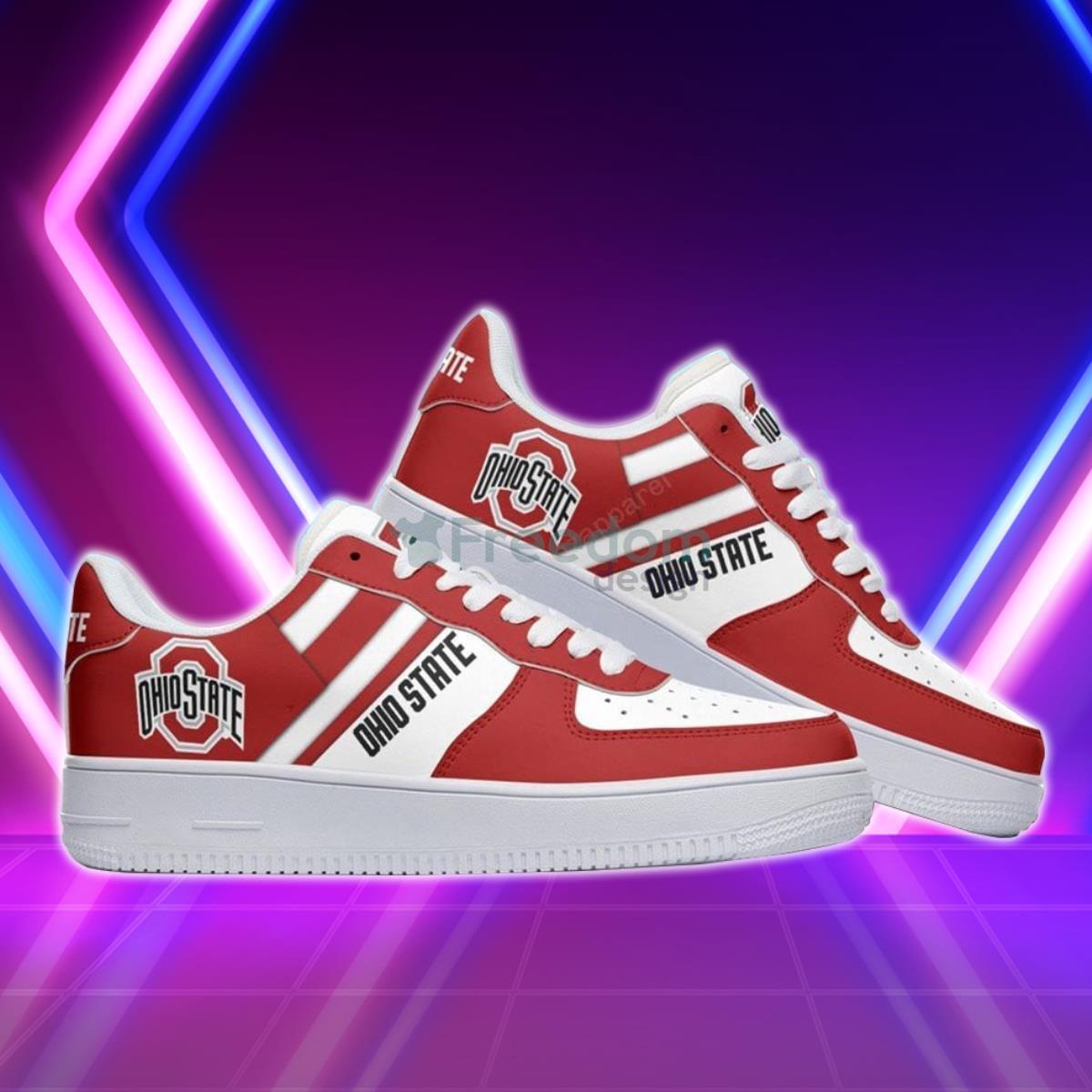 Ohio State Buckeyes Football Team Style Design Air Force Shoes For Fans Product Photo 1