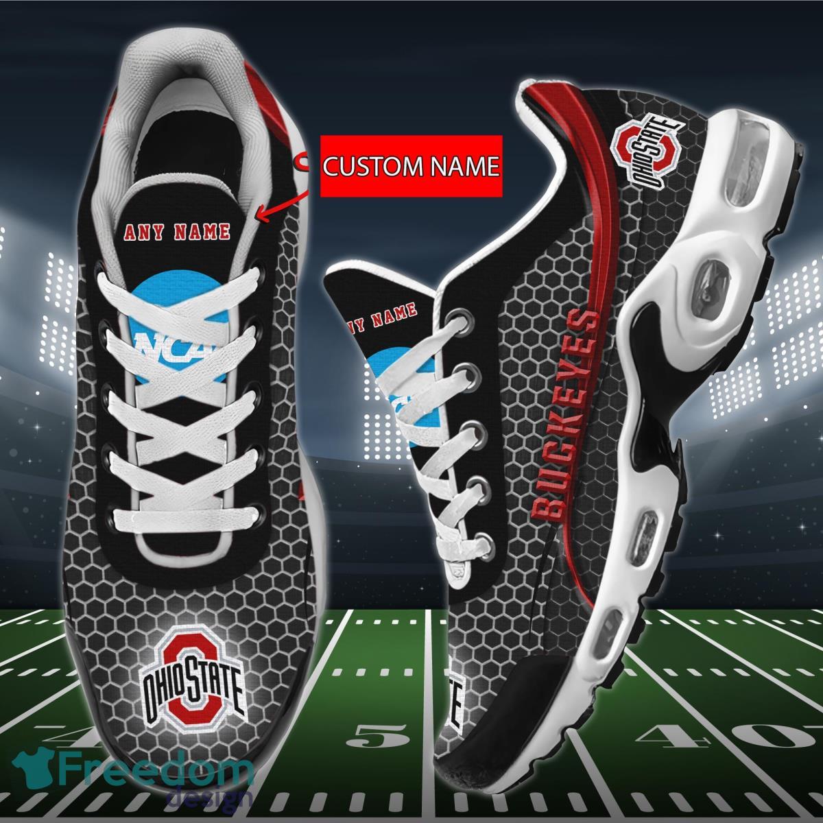 Ohio State Buckeyes NCAA Air Cushion Sport Shoes Custom Name Product Photo 2