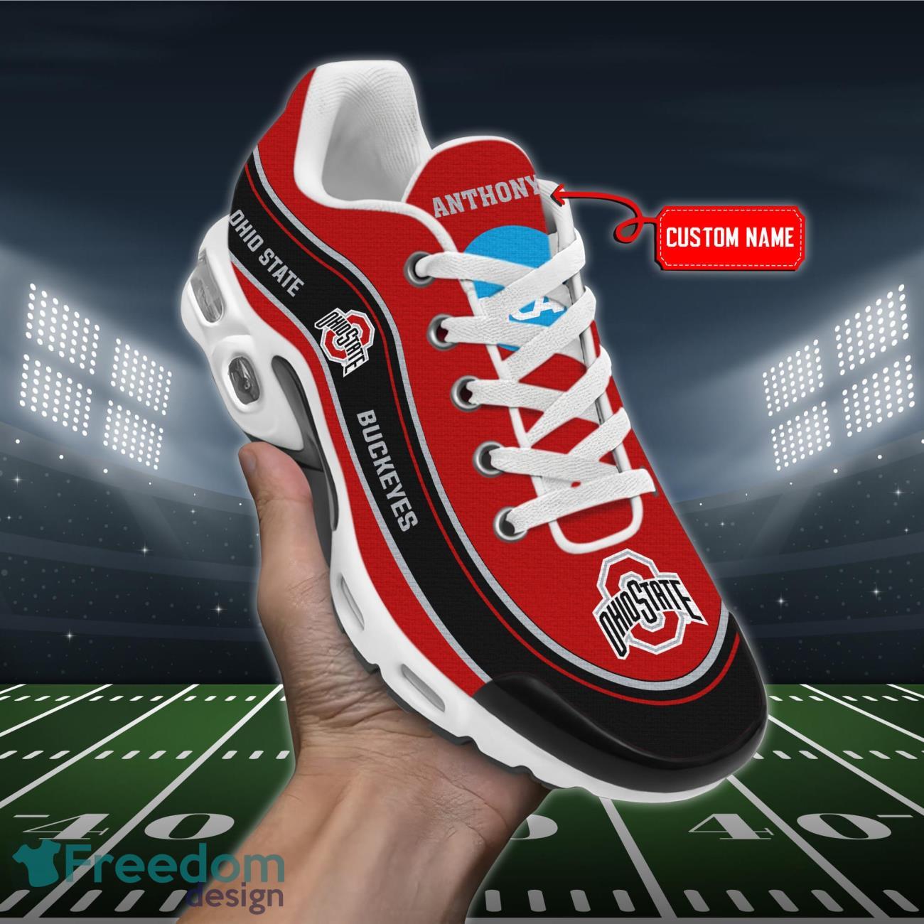 Ohio State Buckeyes NCAA Air Cushion Sports Shoes Custom Name Shoes Product Photo 1