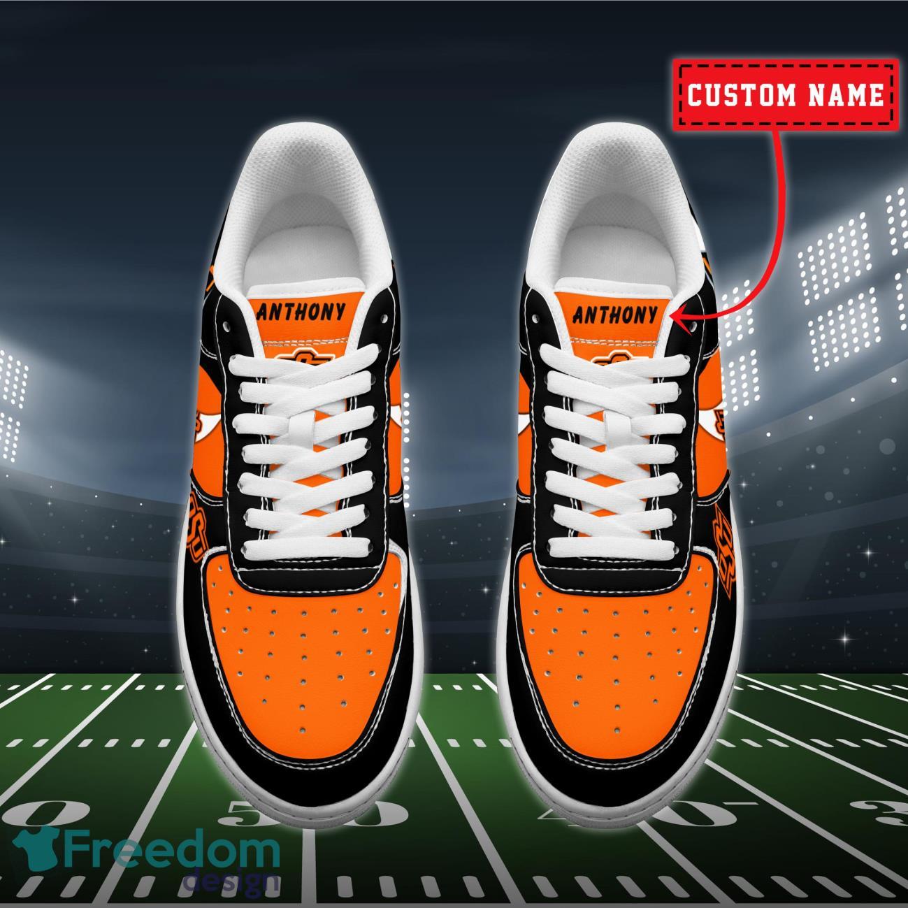 Oklahoma State Cowboys NCAA Air Force Shoes Custom Name Product Photo 2