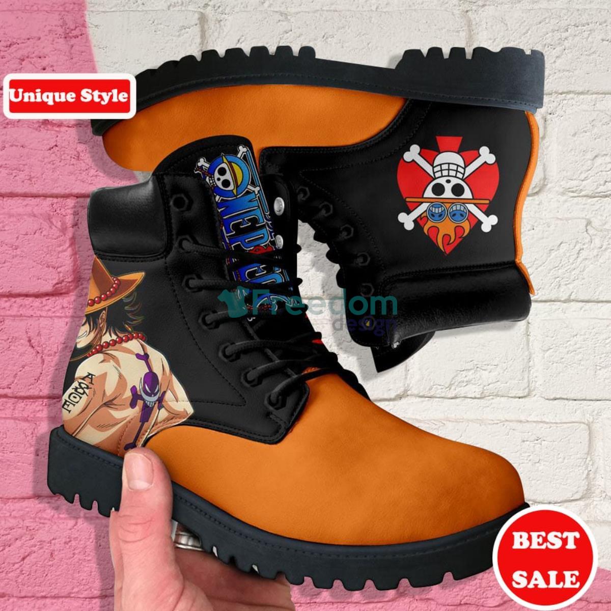 One Piece Ace Simple Style Leather Boots Product Photo 1