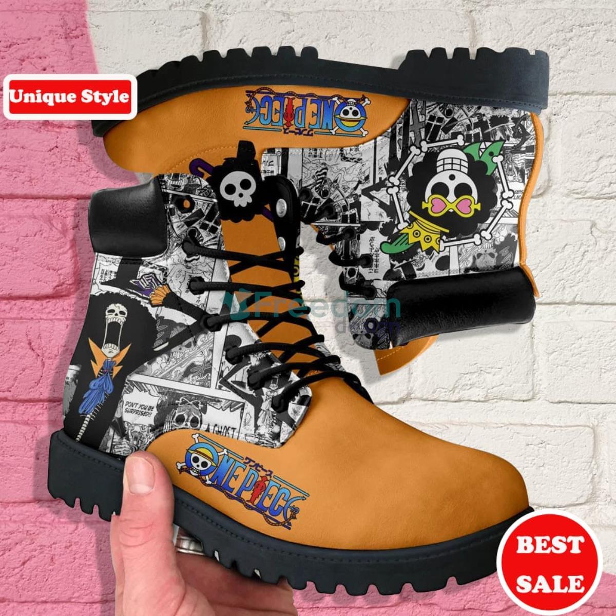 One Piece Brook Manga Anime Leather Boots Product Photo 1