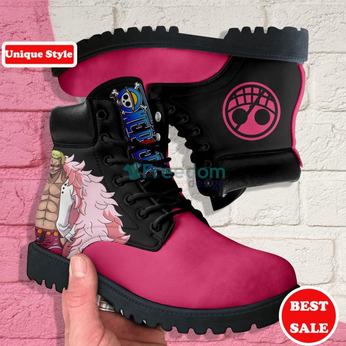 One Piece Donquixote Doflamingo Simple Style Leather Boots Product Photo 1