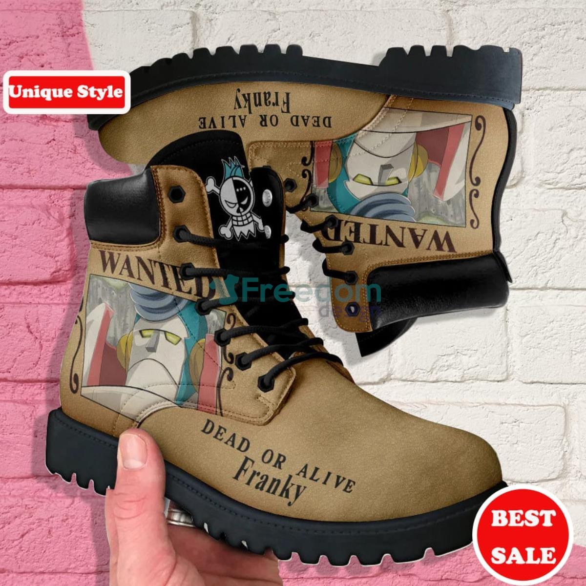 One Piece Franky Wanted Leather Boots Casual Shoes Product Photo 1