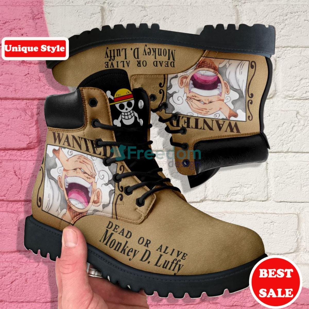 One Piece Luffy Gear Wanted Leather Boots Casual Shoes For Men Women Product Photo 1