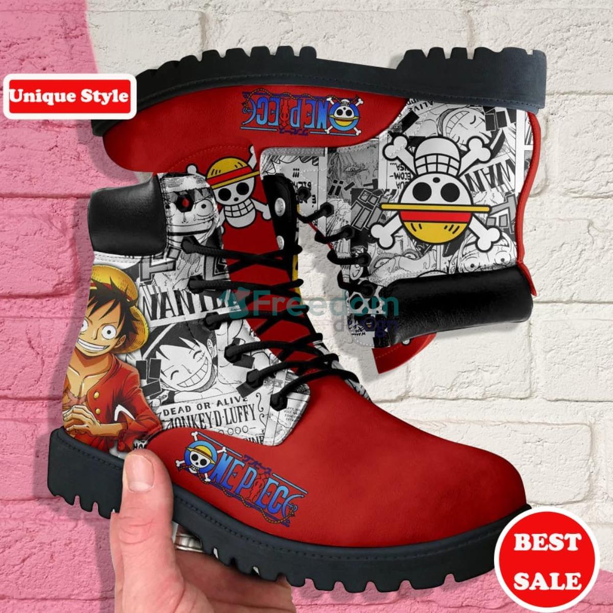 One Piece Luffy Manga Anime Leather Boots Product Photo 1