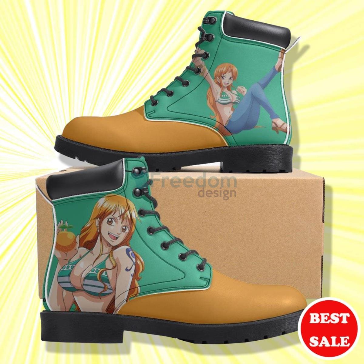 One Piece Nami Anime Leather Boots Product Photo 1