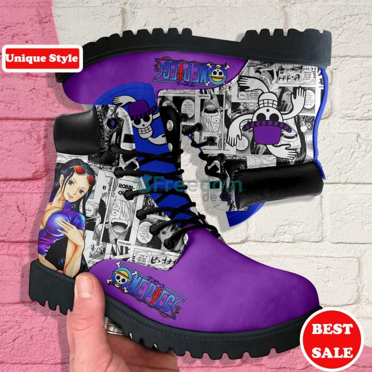 One Piece Nico Robin Manga Anime Leather Boots - Freedomdesign