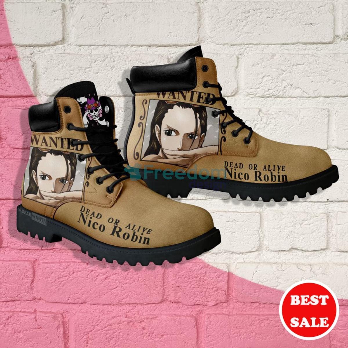 One Piece Nico Robin Wanted Leather Boots Casual Shoes Product Photo 2