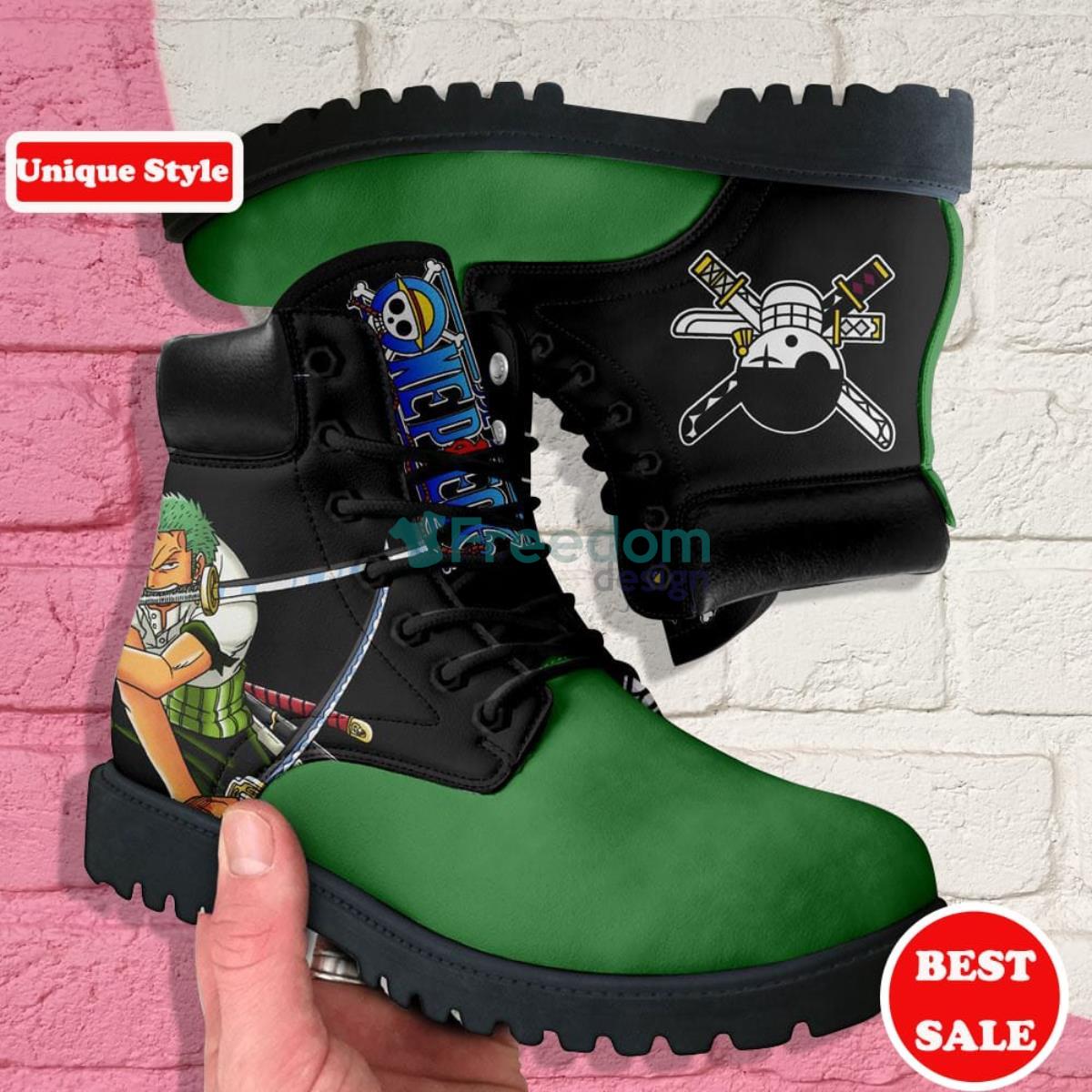 One Piece Roronoa Zoro Simple Style Leather Boots Product Photo 1