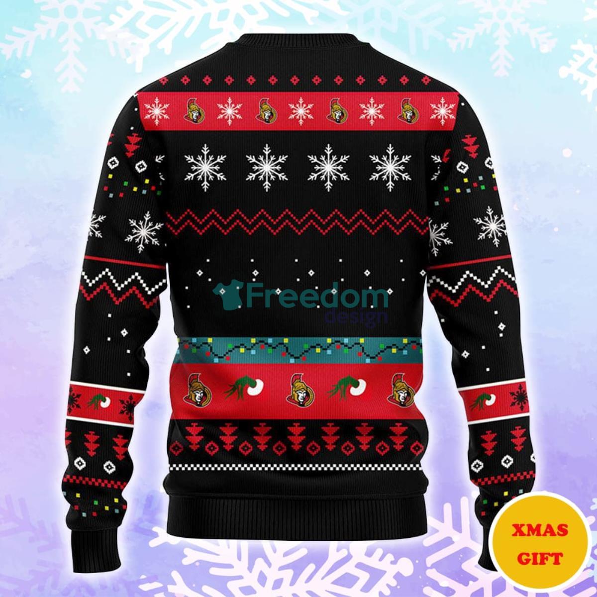 Ottawa Senators 12 Grinch Xmas Day Christmas AOP Sweater Product Photo 2