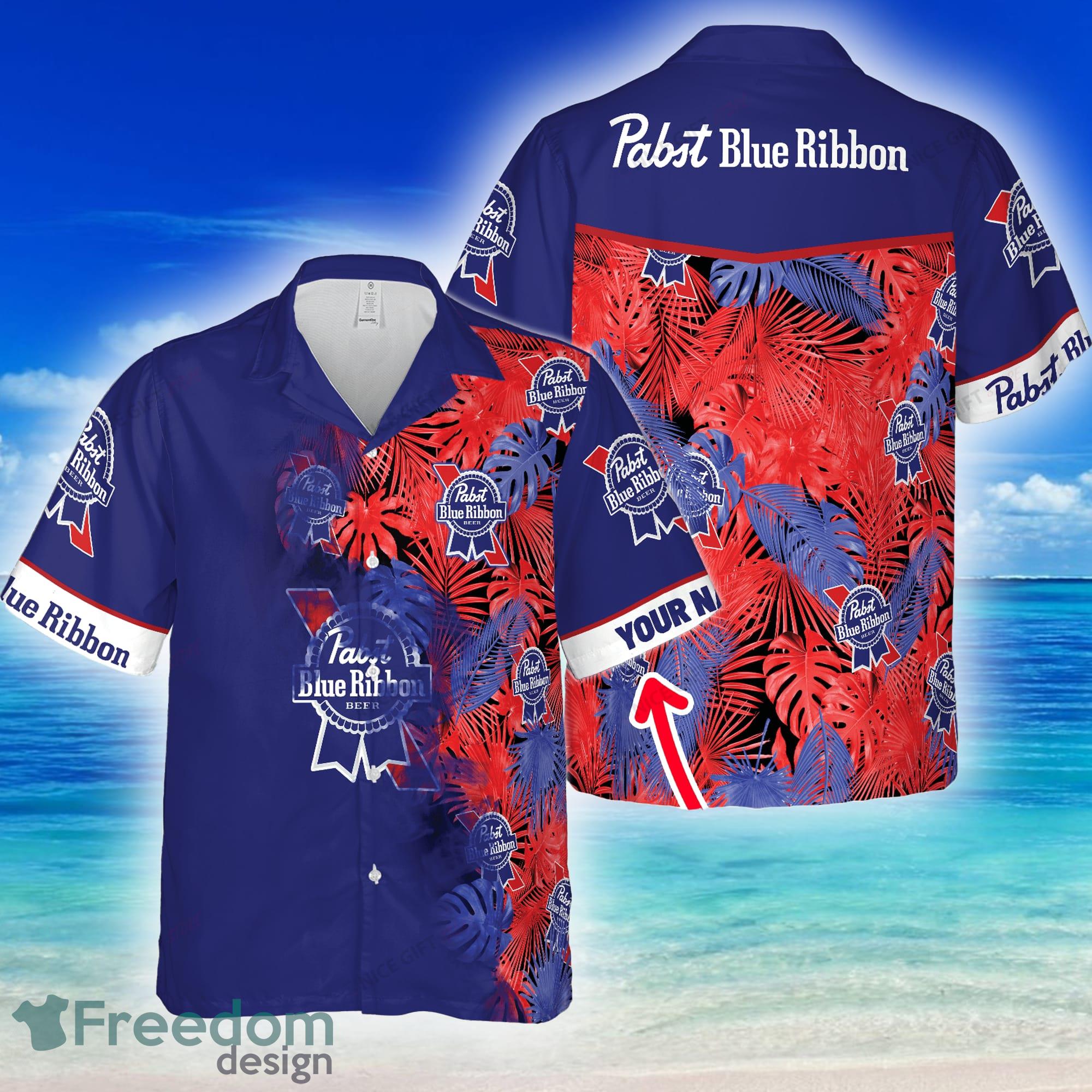 Pabst Blue Ribbon Hawaiian Shirt Beer Gift For Beach Trip