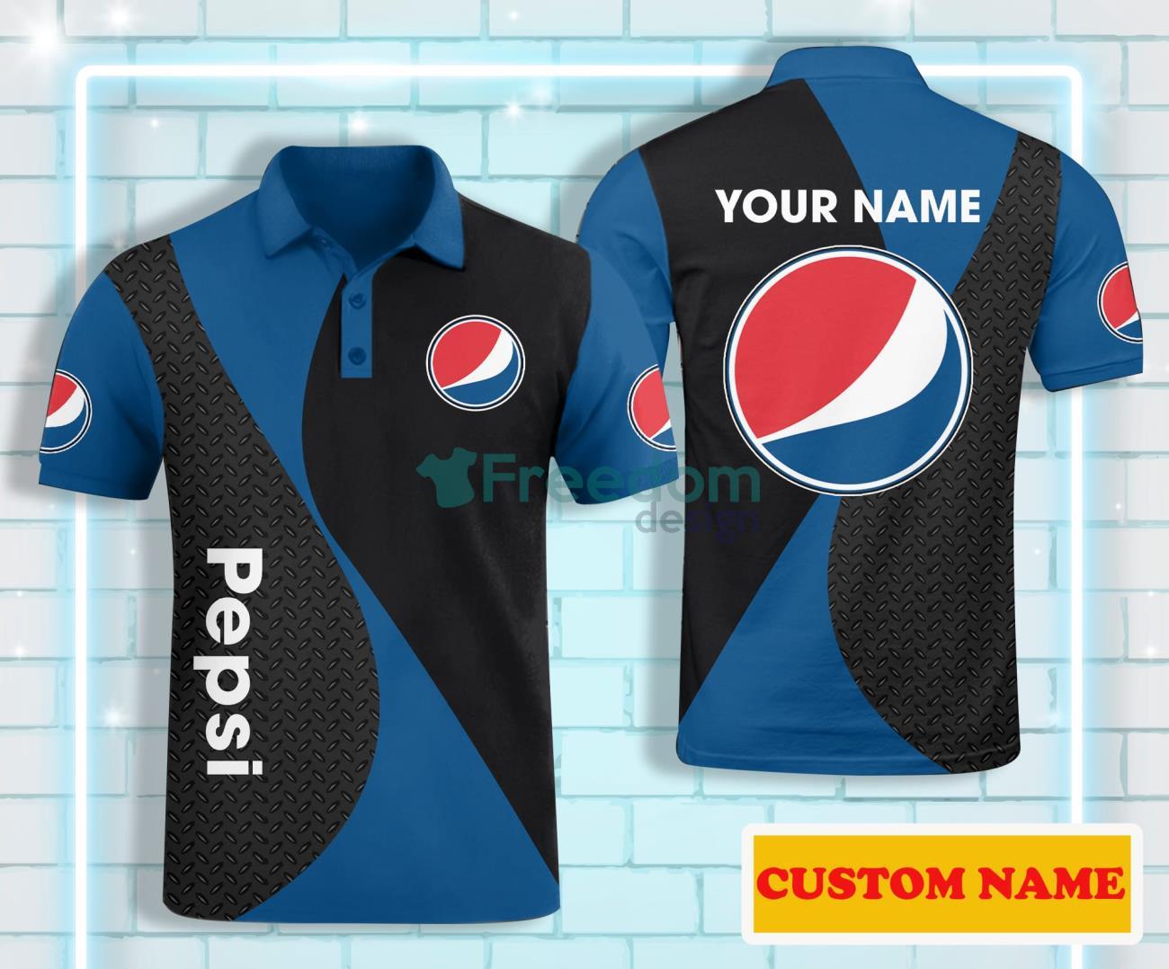 Pepsi Custom Name Polo Shirt Product Photo 1