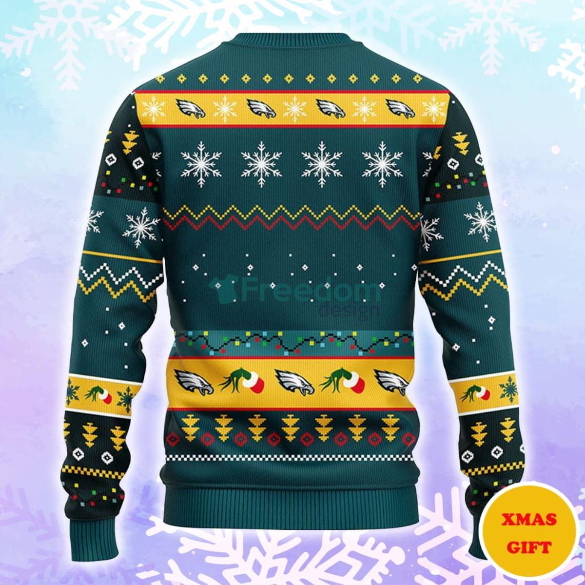 Philadelphia Eagles 12 Grinch Xmas Day Christmas AOP Sweater Product Photo 2