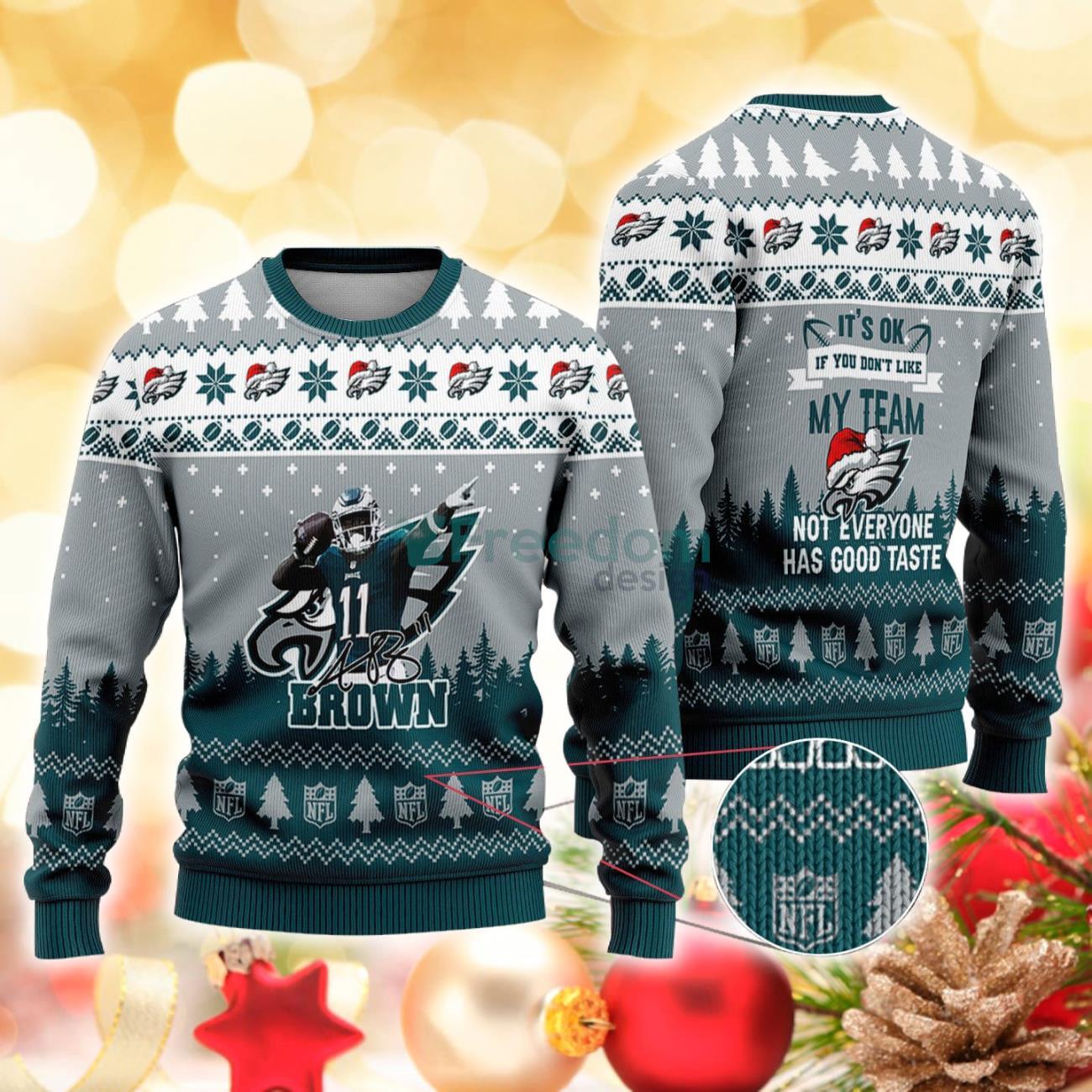 Philadelphia Eagles - A.J. Brown #11 Super Bowl LVII 2023 Not Everyone Has Good Taste Christmas Sweater Product Photo 1