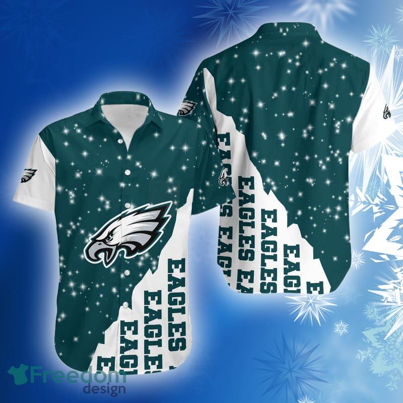 Philadelphia Eagles Bling Bling Snowflakes Christmas Hawaiian Shirt Gift  Men Women - Freedomdesign