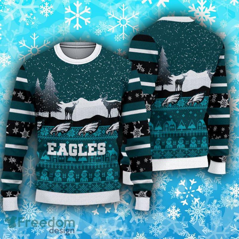 Philadelphia Eagles Fans Reindeers Pattern Ugly Christmas Sweater Gift -  Freedomdesign
