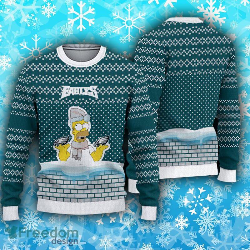 Philadelphia Eagles White 3D Sweater Christmas Gift - Freedomdesign