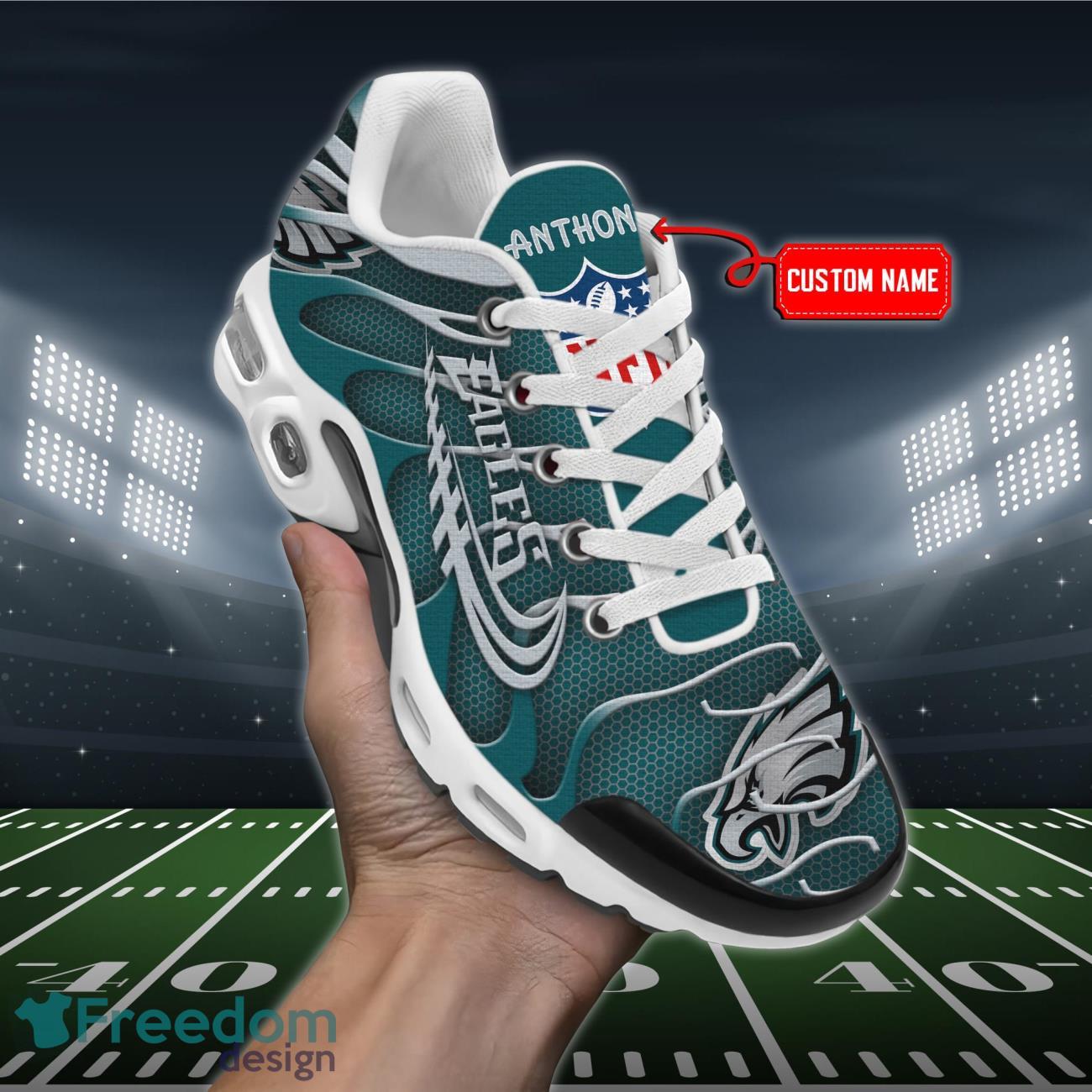 Philadelphia Eagles NFL Air Cushion Shoes Custom Name Men Women Product Photo 1