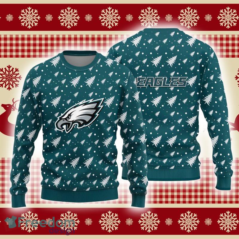 Philadelphia Eagles Christmas Pine Tree Pattern Ugly Christmas Sweater