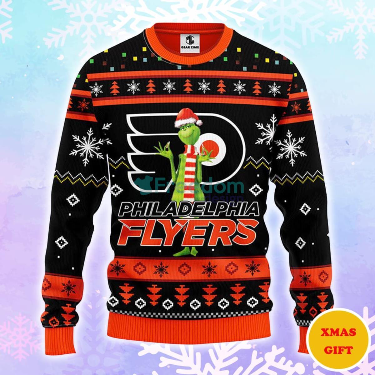 Philadelphia Flyers Funny Grinch Christmas AOP Sweater Product Photo 1