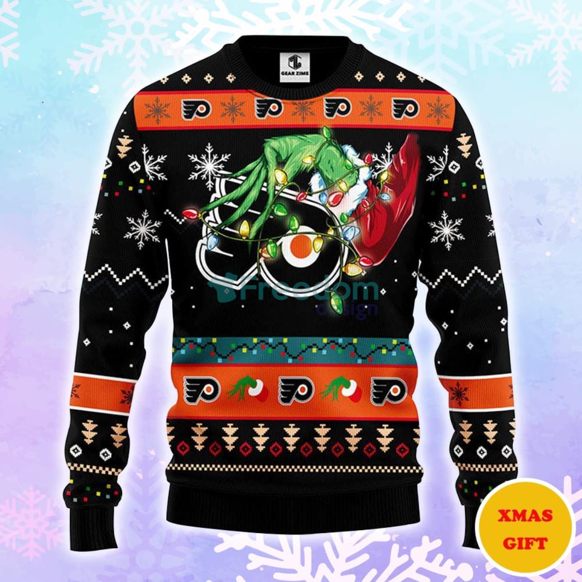 Philadelphia Flyers Grinch Christmas AOP Sweater Product Photo 1