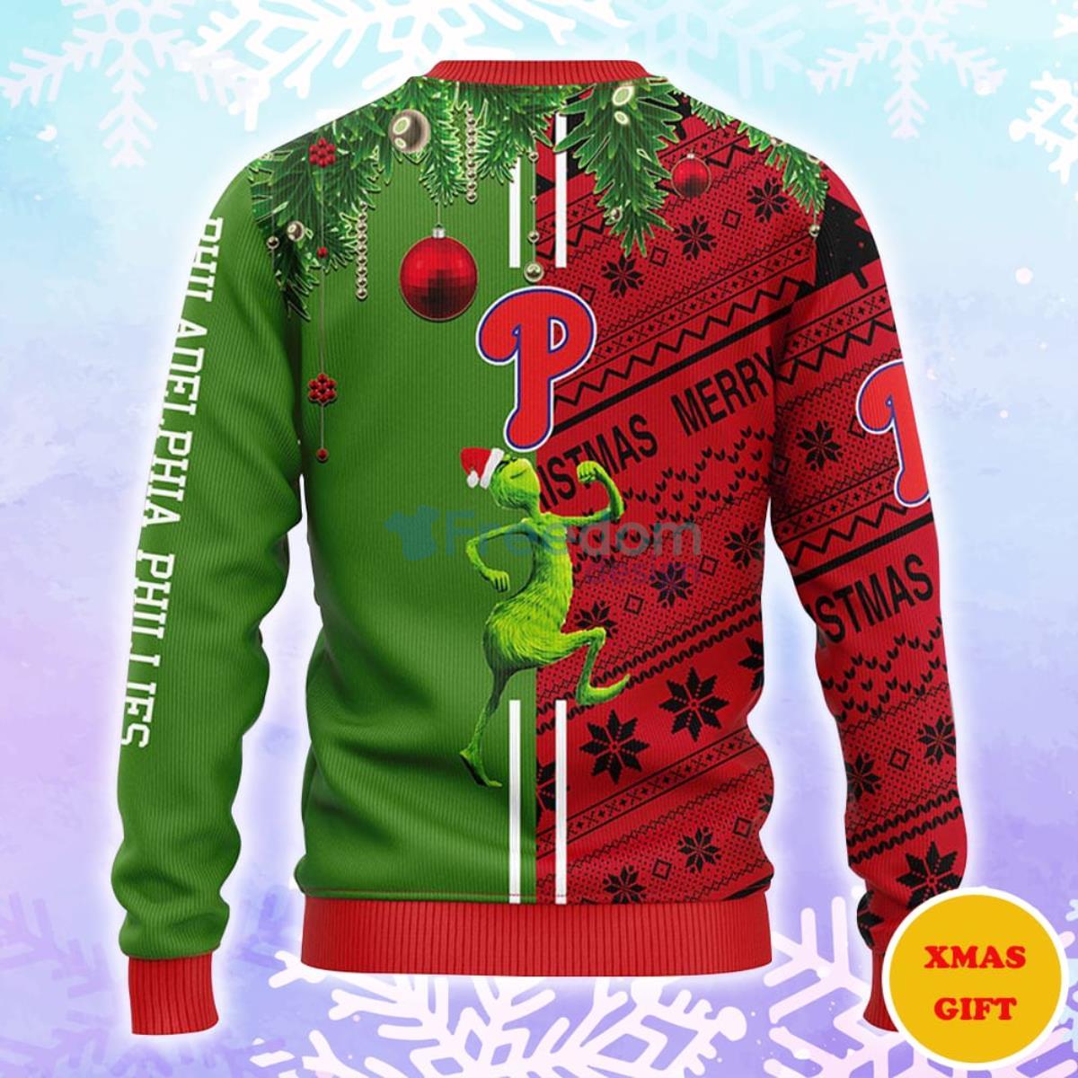 Philadelphia Phillies Grinch & Scooby-doo Christmas AOP Sweater Product Photo 2