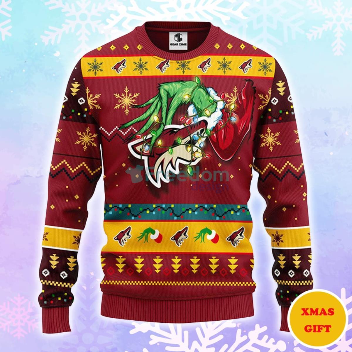 Phoenix Coyotes Grinch Christmas AOP Sweater Product Photo 1