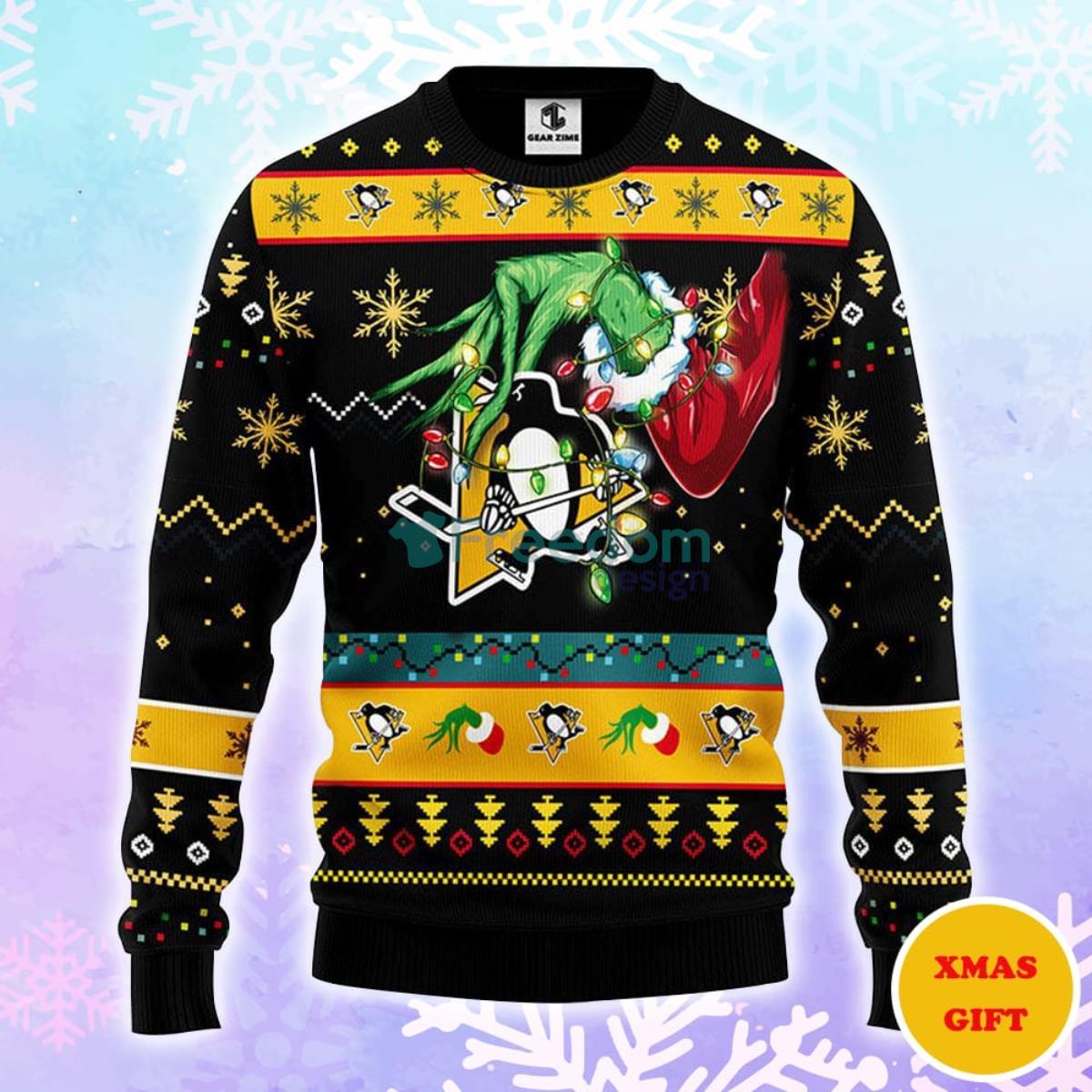 Pittsburgh Penguins Grinch Christmas AOP Sweater Product Photo 1