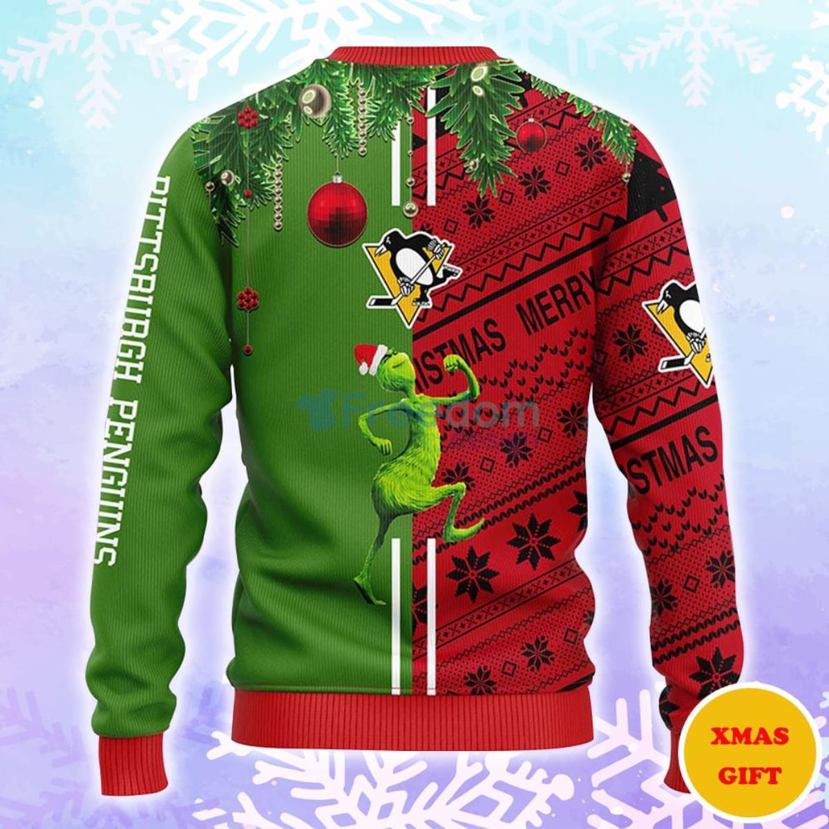 Pittsburgh Penguins Grinch & Scooby-doo Christmas AOP Sweater Product Photo 2