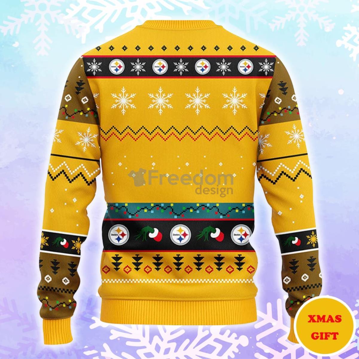 Pittsburgh Steelers 12 Grinch Xmas Day Christmas AOP Sweater Product Photo 1