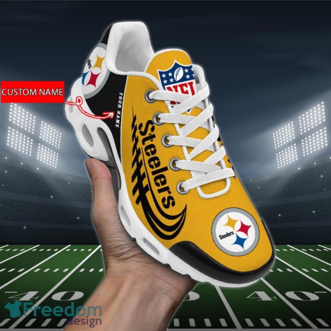 Pittsburgh Steelers Personalized Name NFL Ultra Sneakers Max Soul Shoes -  Freedomdesign