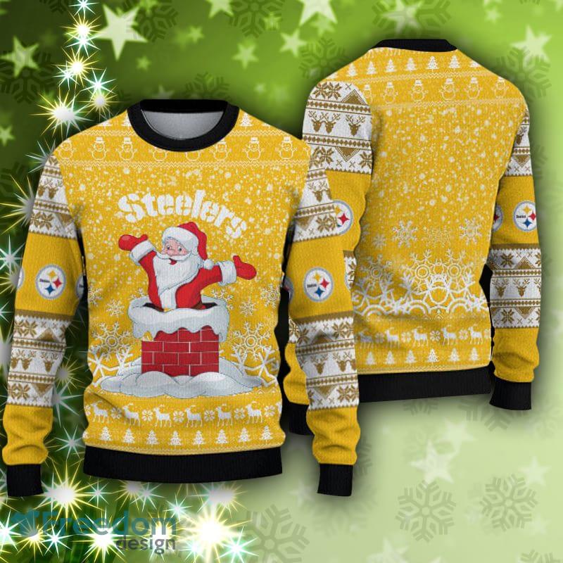 Pittsburgh Steelers Fans Santa Claus Tattoo Ugly Christmas Sweater