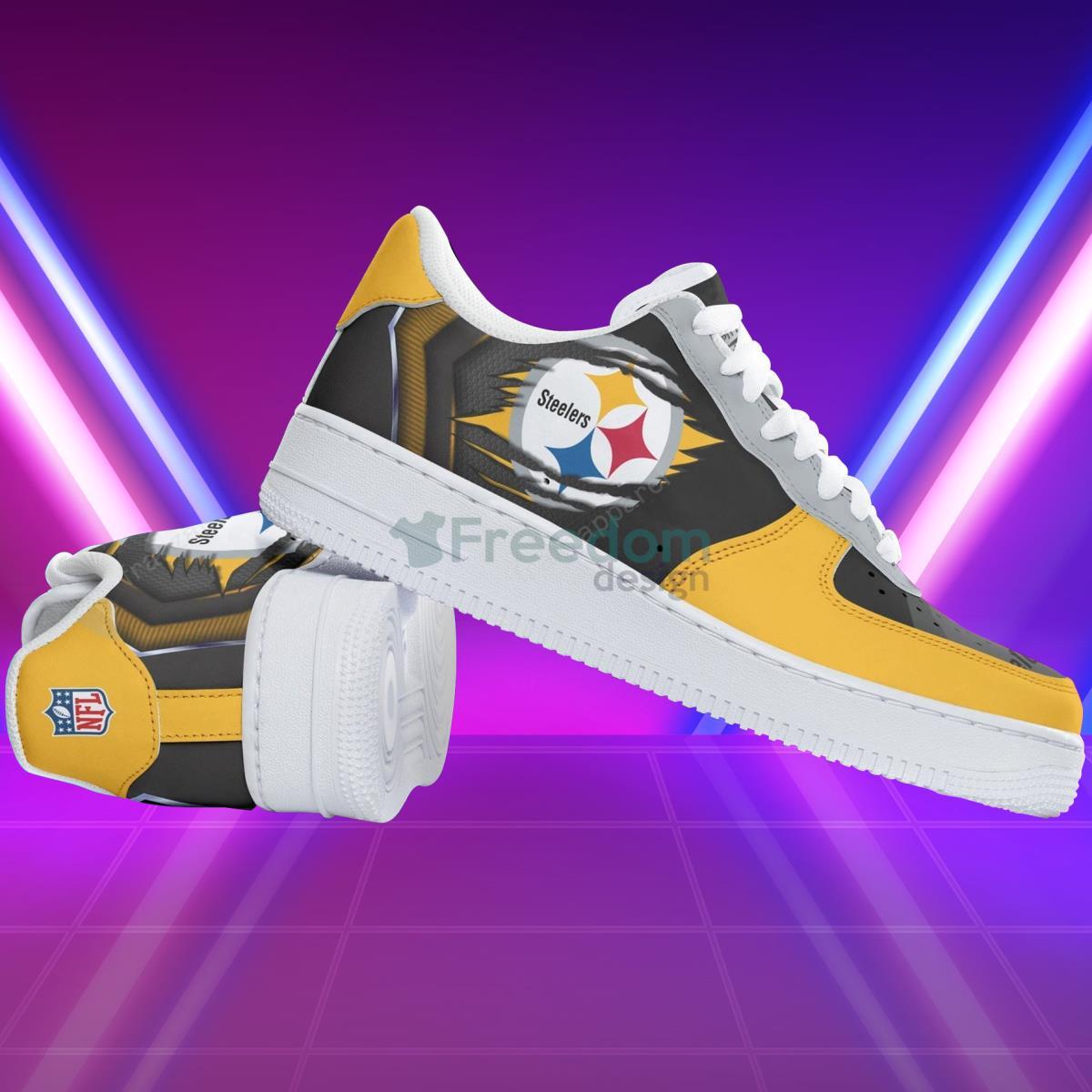 Pittsburgh Steelers Football Team Style Design Air Force Shoes Product Photo 2