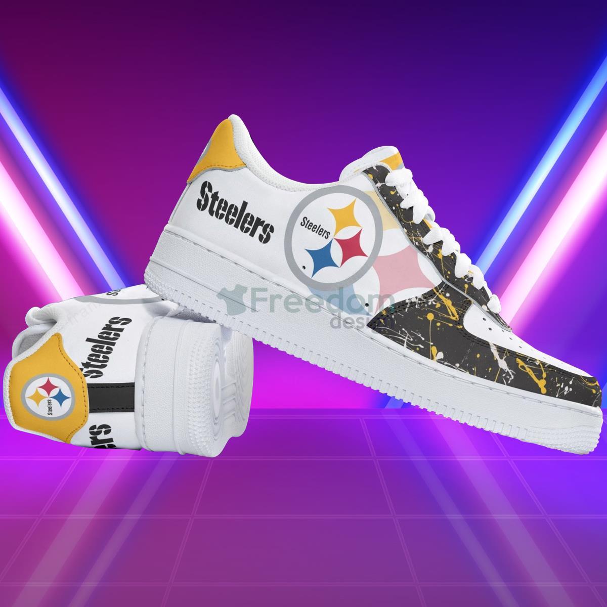 Pittsburgh Steelers Football Team Style Design Air Force Shoes For Real Fans Product Photo 2