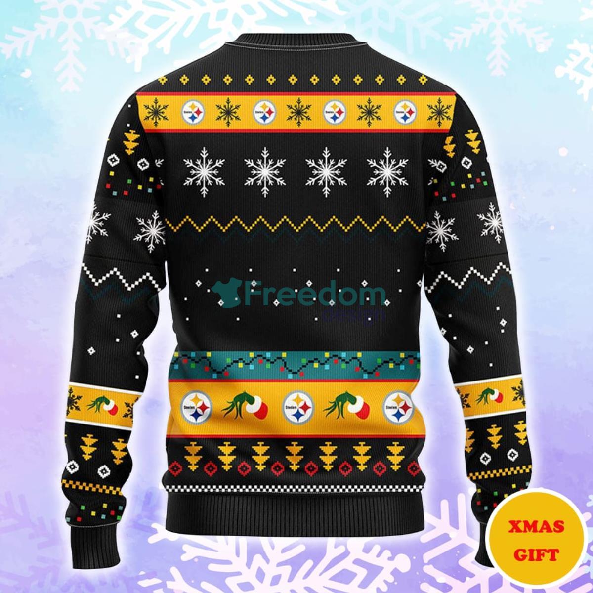 Pittsburgh Steelers Grinch Christmas AOP Sweater Product Photo 2