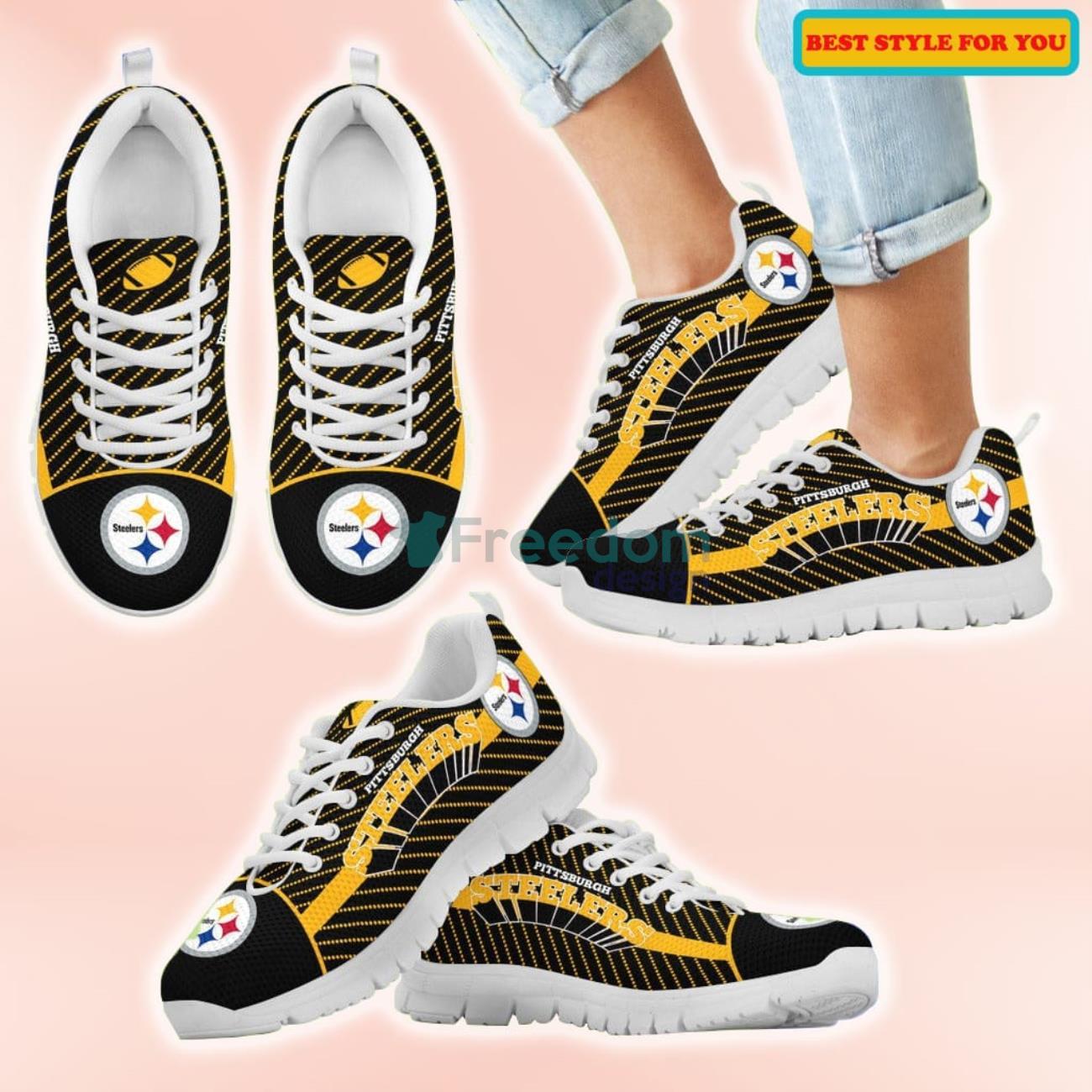 Pittsburgh Steelers Lovely Stylish Fabulous Little Dots Casual Sneakers For Sport Fans Product Photo 2