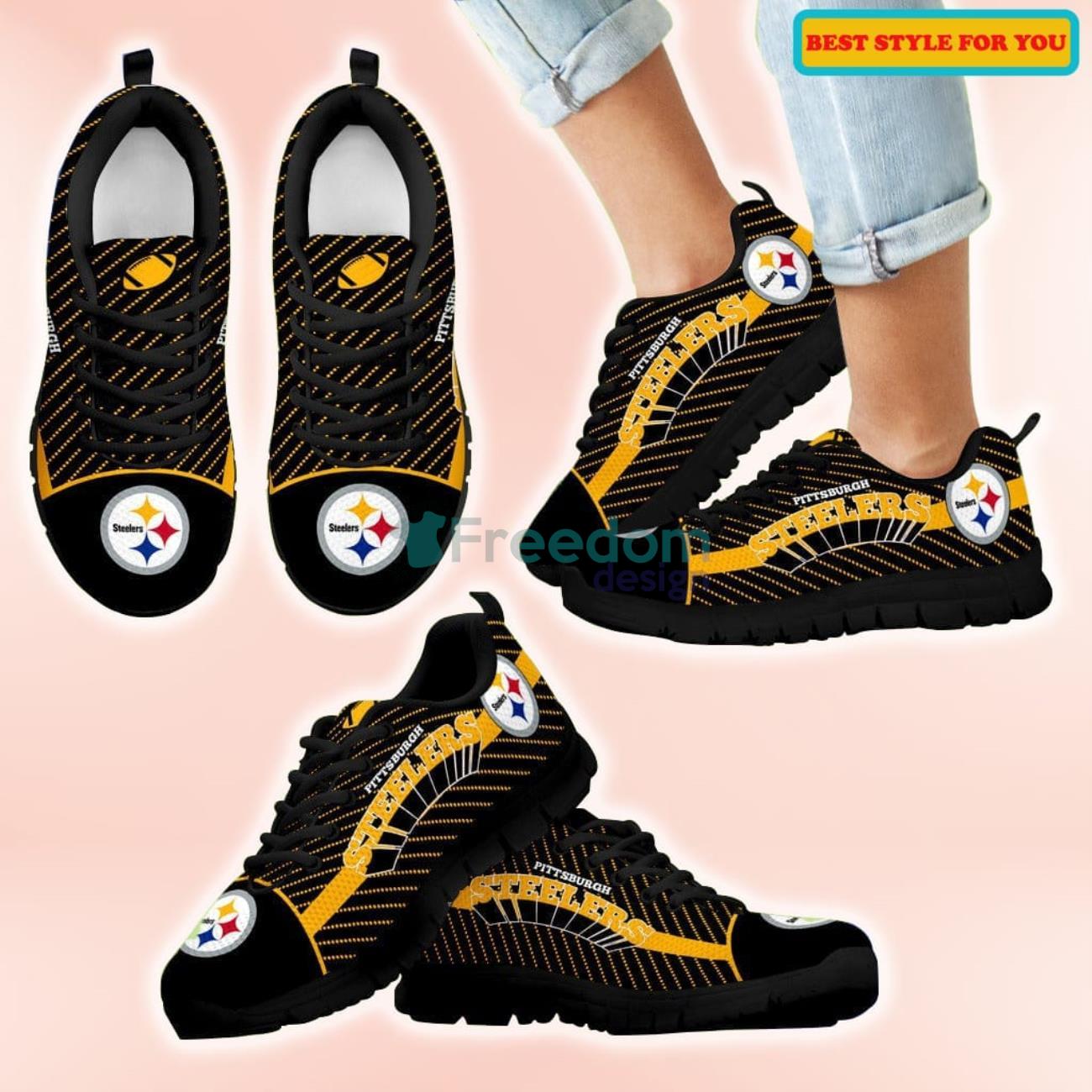 Pittsburgh Steelers Lovely Stylish Fabulous Little Dots Casual Sneakers For Sport Fans Product Photo 1