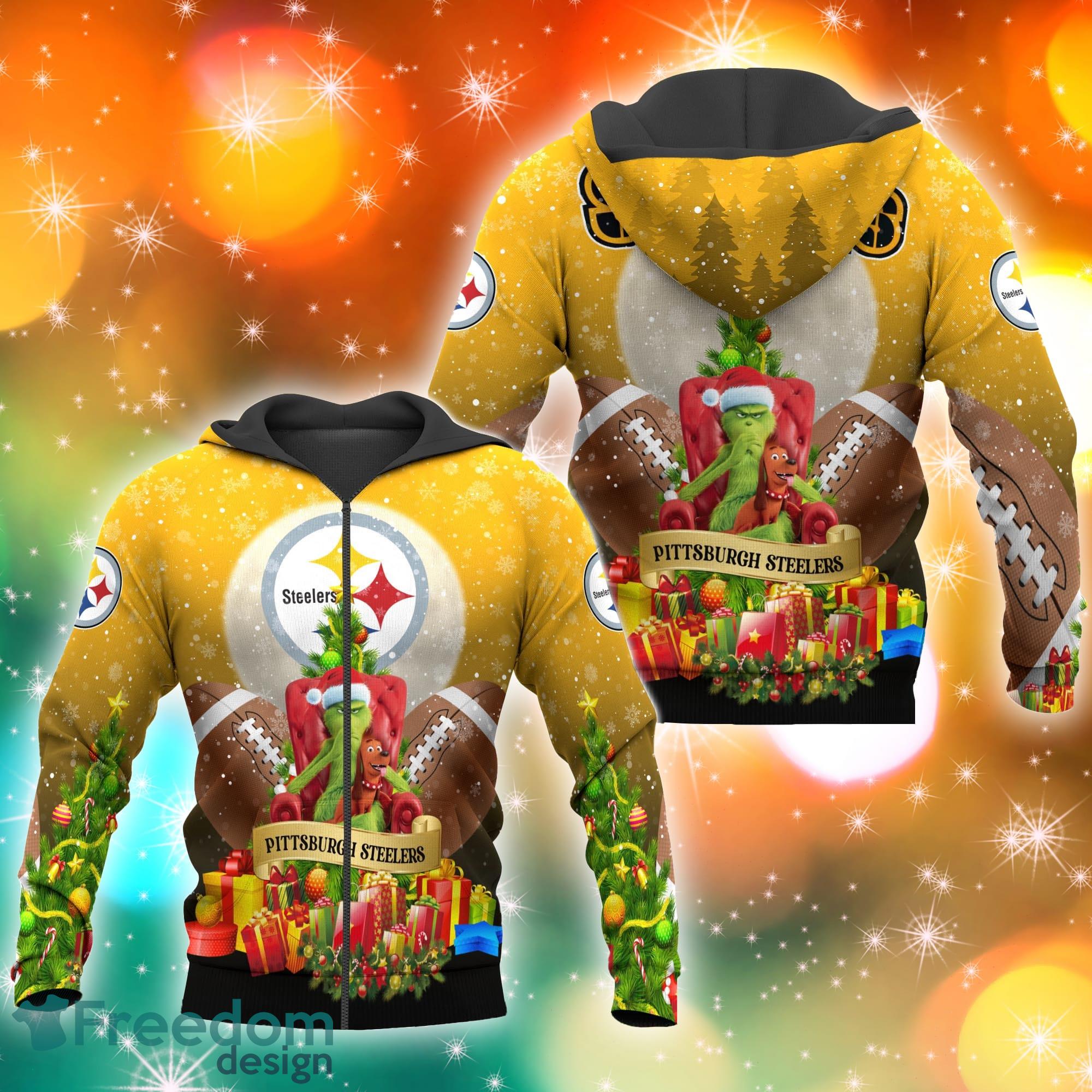 Pittsburgh Steelers NFL Grinch Christmas Tree 3D Hoodie Pullover Prints -  Freedomdesign