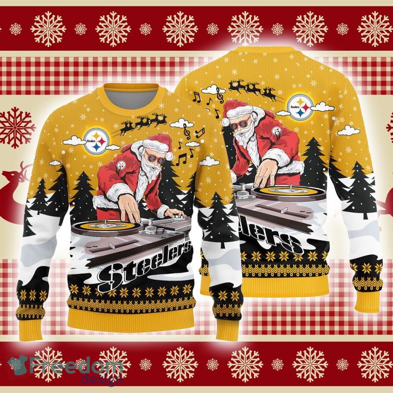 Pittsburgh Steelers Women's Light-Up V-Neck Ugly Sweater - Black