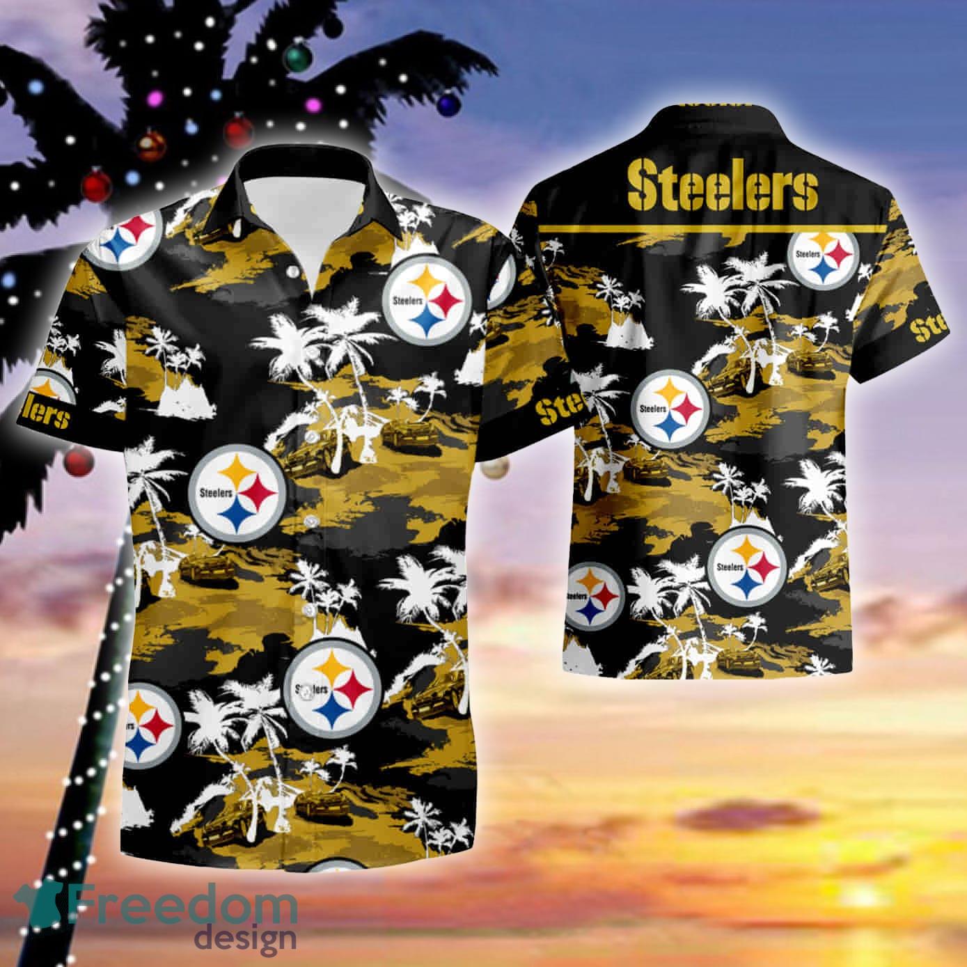 Pittsburgh Steelers Tommy Bahama Vibrant Combo Hawaiian Shirt And Short - Pittsburgh Steelers Tommy Bahama Hawaiian Shirt And Short_1