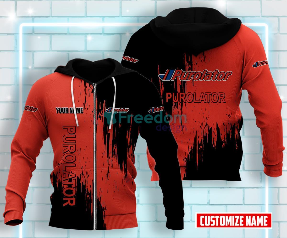 Purolator All Over Printed 3D Custom Name Zip Hoodie Product Photo 1