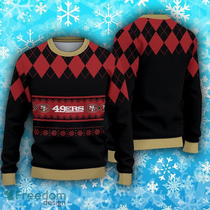 San Francisco 49ers Christmas Caro Pattern Knitted Ugly Christmas